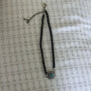 Silver and Turquoise Beaded Necklace